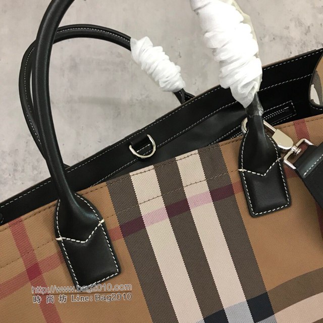 Burberry專櫃新款包包 巴寶莉棉質格子風格托特包手提包 貝爾特包  db1227